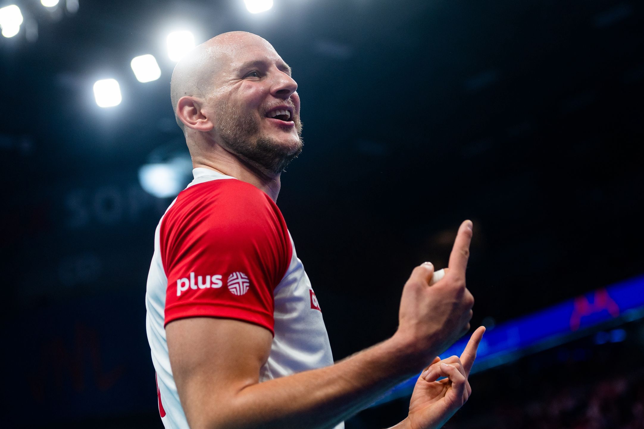 GDANSK, POLAND - JULY 09: Bartosz Kurek of Poland gestures during the Men Volleyball Nations League match between Poland and Netherland on July 9, 2022 in Gdansk, Poland. (Photo by Mateusz Slodkowski/DeFodi Images via Getty Images)