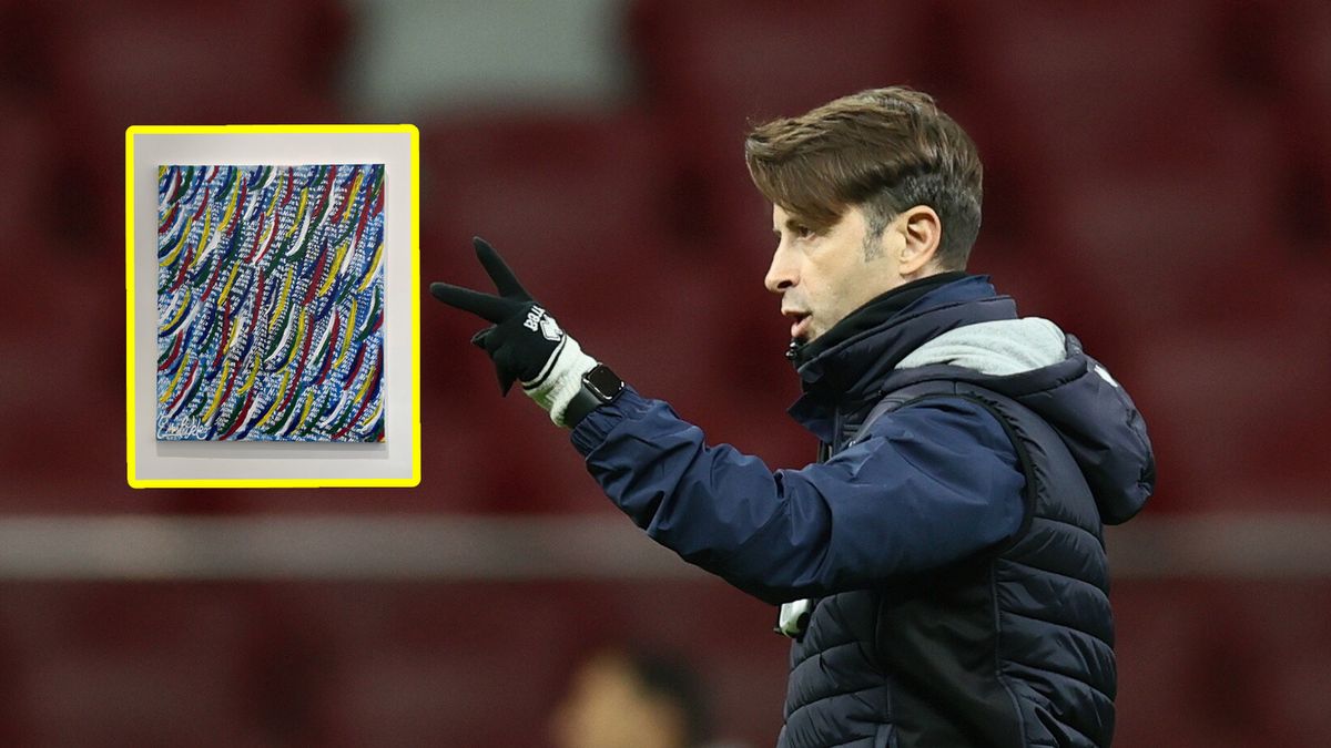 PAP / Leszek Szymański / Instagram / Valerio Romano Exclusive Store / Na zdjęciu: Emilio De Leo i jego obraz