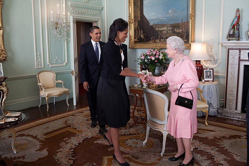 Barack i Michelle Obama z wizytą u królowej Elżbiety II. 