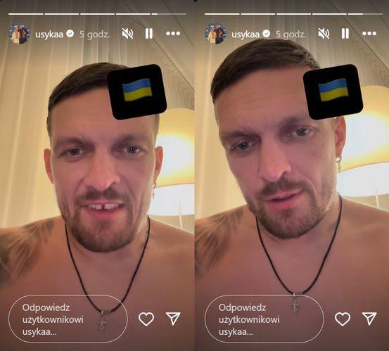 Screeny z nagrania Usyka na jego Instastory, źródło: instagram.com/stories/usykaa