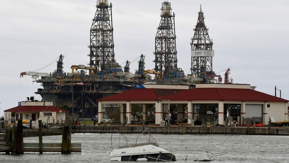 Port Aransas wTeksasie po uderzeniu Huraganu Harvey.