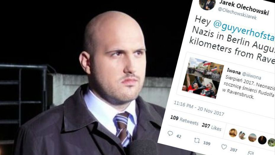 Reporter TVP Jarosław Olechowski.