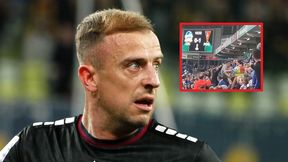 Grosicki trafił i się zaczęło. Kibic Pogoni wyprowadzony ze stadionu (WIDEO)