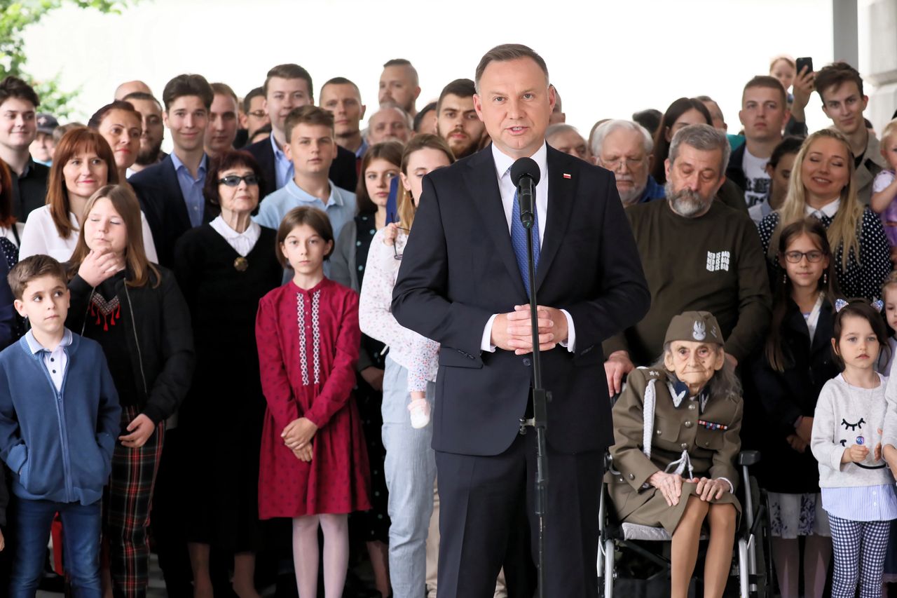 Warszawa, 08.07.2020. Prezydent RP Andrzej Duda podczas wypowiedzi dla mediów, na której złożył propozycję "Koalicji Polskich Spraw"