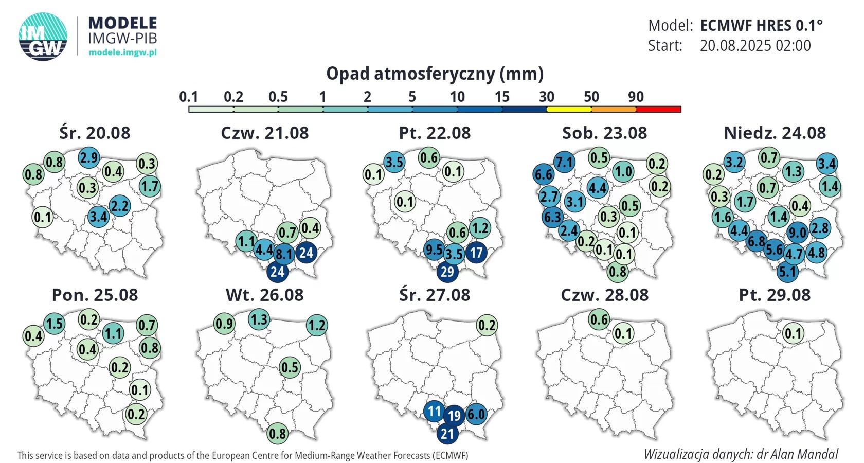 W weekend może popadać.