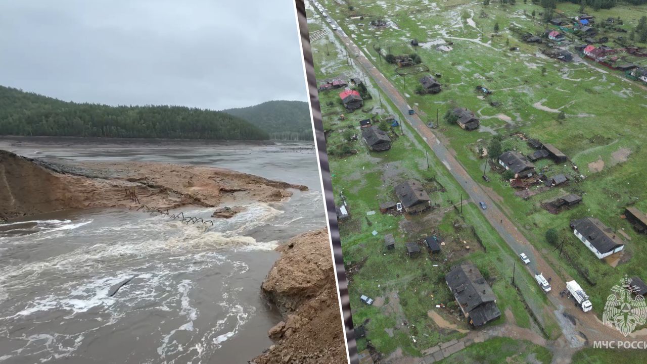 Breaking of the dam in Russia. First photos after the disaster