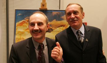 Leszek Cichy i Krzysztof Wielicki w 2005 roku podczas spotkania w Centrum Olimpijskim