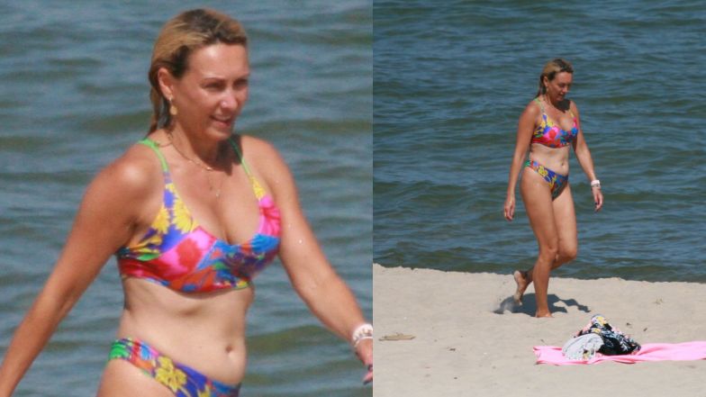 Anna Kalczyńska na plaży