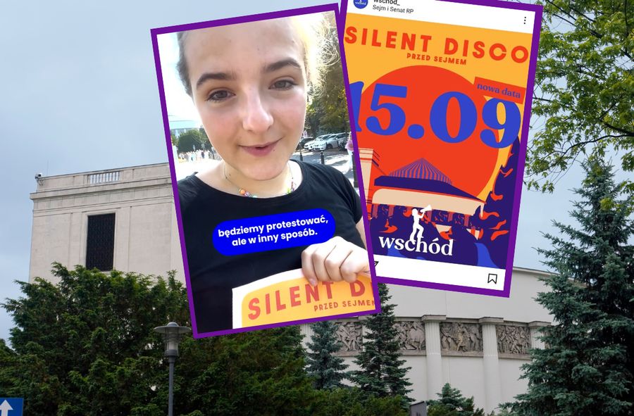 Silent disco przed Sejmem