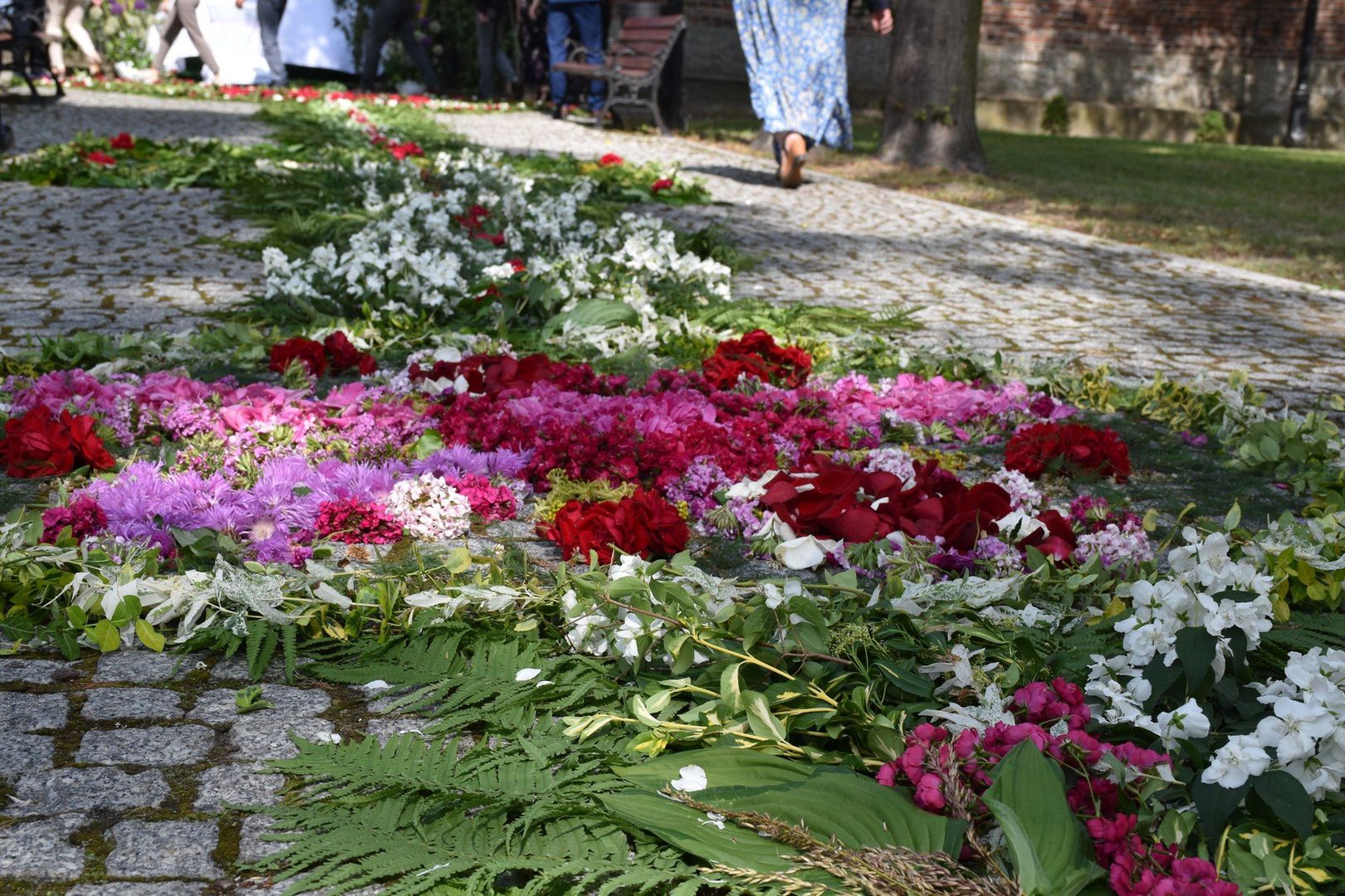 19.06.2025r. Procesja Bożego Ciała w Stawie. W tym roku wierni przygotowali dywany kwiatowe na wzór tych ze Spycimierza