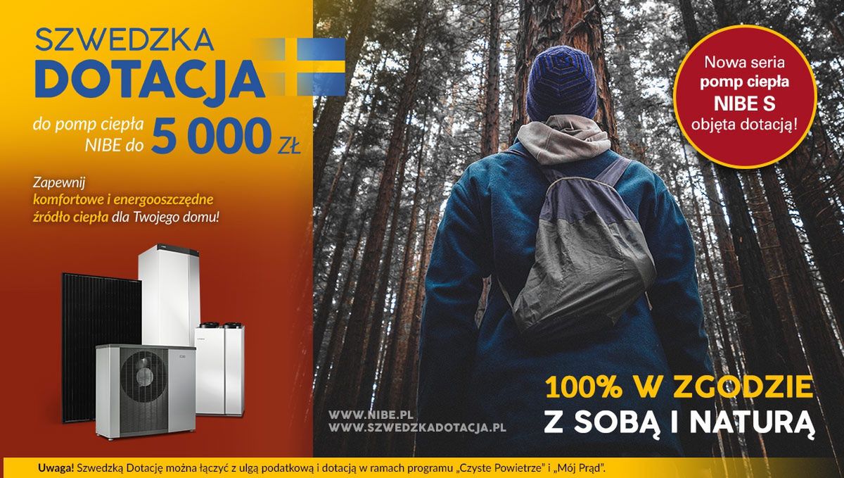 Jesienna Szwedzka Dotacja - do 5 000 zł dotacji do pomp ciepła NIBE