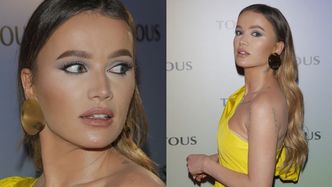 Maffashion w żółtej i BARDZO KRÓTKIEJ sukience lansuje się na ściance (ZDJĘCIA)