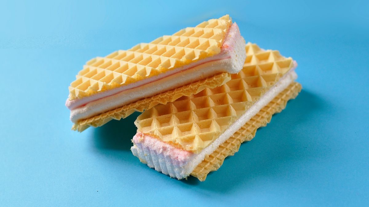 Wafle waniliowe o podwyższonej zawartości tłuszczu