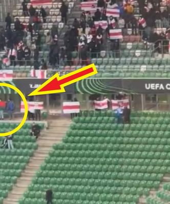 Incydent z flagą na stadionie Legii. Zrobiła to jako jedyna