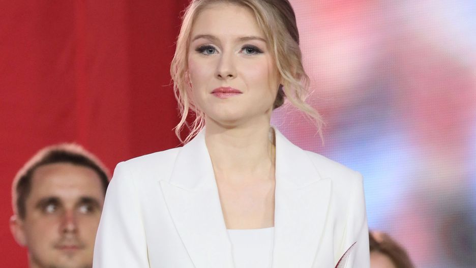 Kinga Duda podczas wieczoru wyborczego  wygłosiła krótką mowę