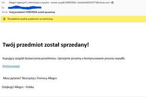 Fałszywa wiadomość e-mail w związku z rzekomą sprzedażą