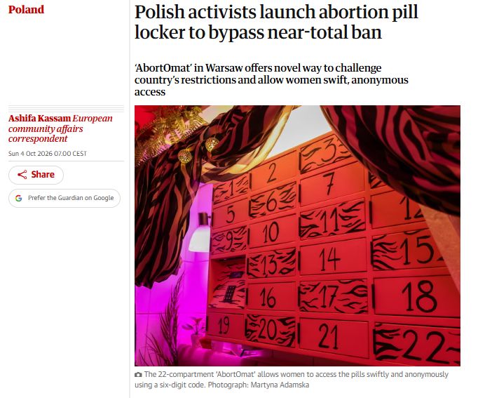 "The Guardian" napisał o polskim abortomacie.