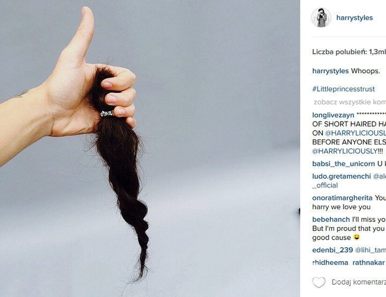 Harry Styles obciął włosy (fot. Instagram)