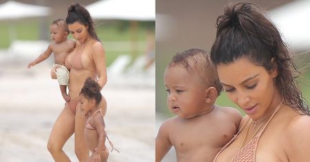 Kim Kardashian w bikini na plaży w Meksyku! (ZDJĘCIA)