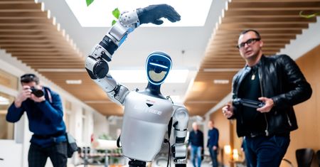 Prof. Włodzisław Duch: "Roboty będą najlepszą wersją nas". Na UMK pojawił się Gienek, robot humanoidalny
