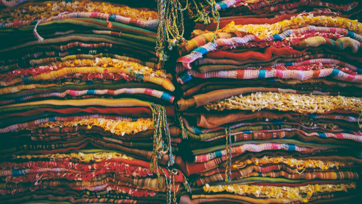 Złożone i ułożone tkaniny.