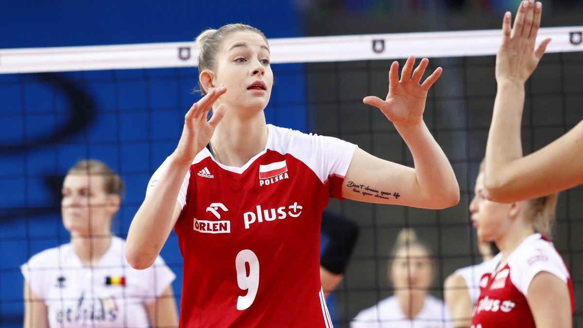 WP SportoweFakty / Justyna Serfain / Na zdjęciu: Magdalena Stysiak w koszulce reprezentacji Polski na mistrzostwach Europy 2019.