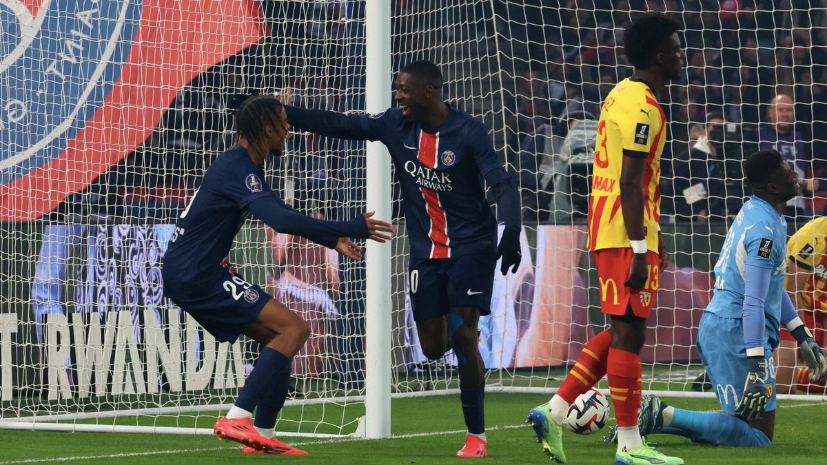 Getty Images / Xavier Laine / Na zdjęciu: Ousmane dembele zapewnił zwycięstwo PSG w starciu z RC Lens