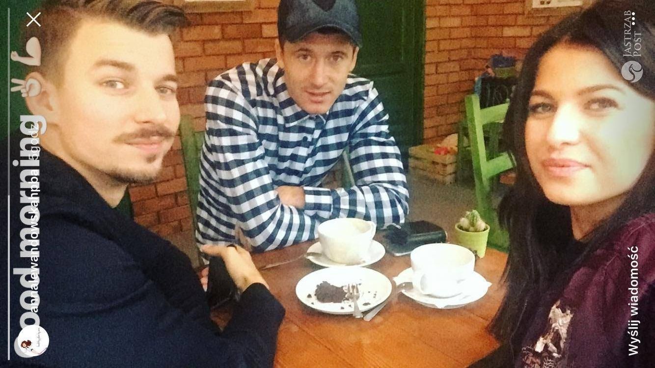 Anna Lewandowska, Robert Lewandowski i Piotr Stachurski razem na śniadaniu