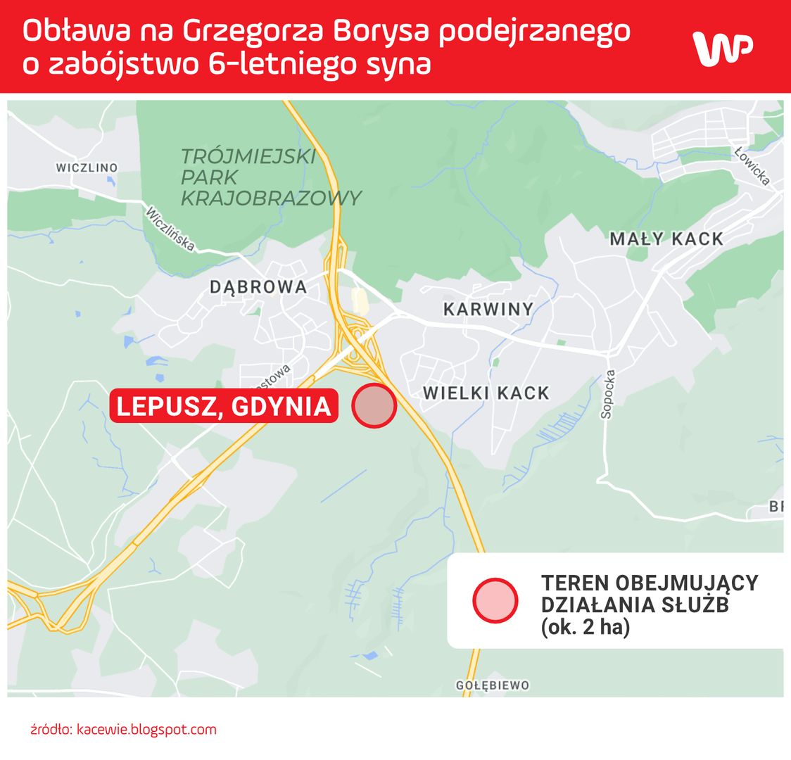 Służby poszukują Grzegorza Borysa na terenie 2 hektarów Trójmiejskiego Parku Krajobrazowego