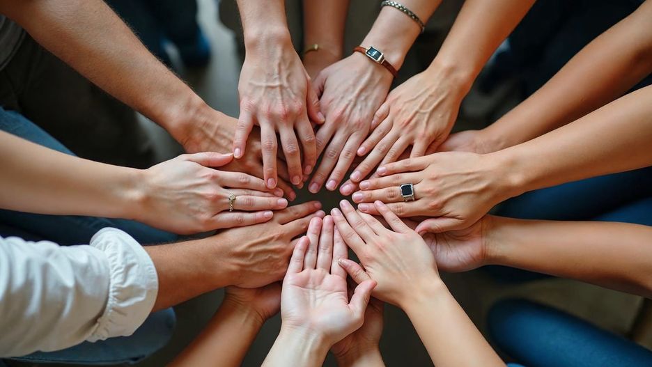 hands, hand, team, group, people, together, teamwork, massage, friendship, woman, friends, circle, union, support, community, unity, success, therapy, many, connection, holding, finger, closeup, togetherness, cooperation