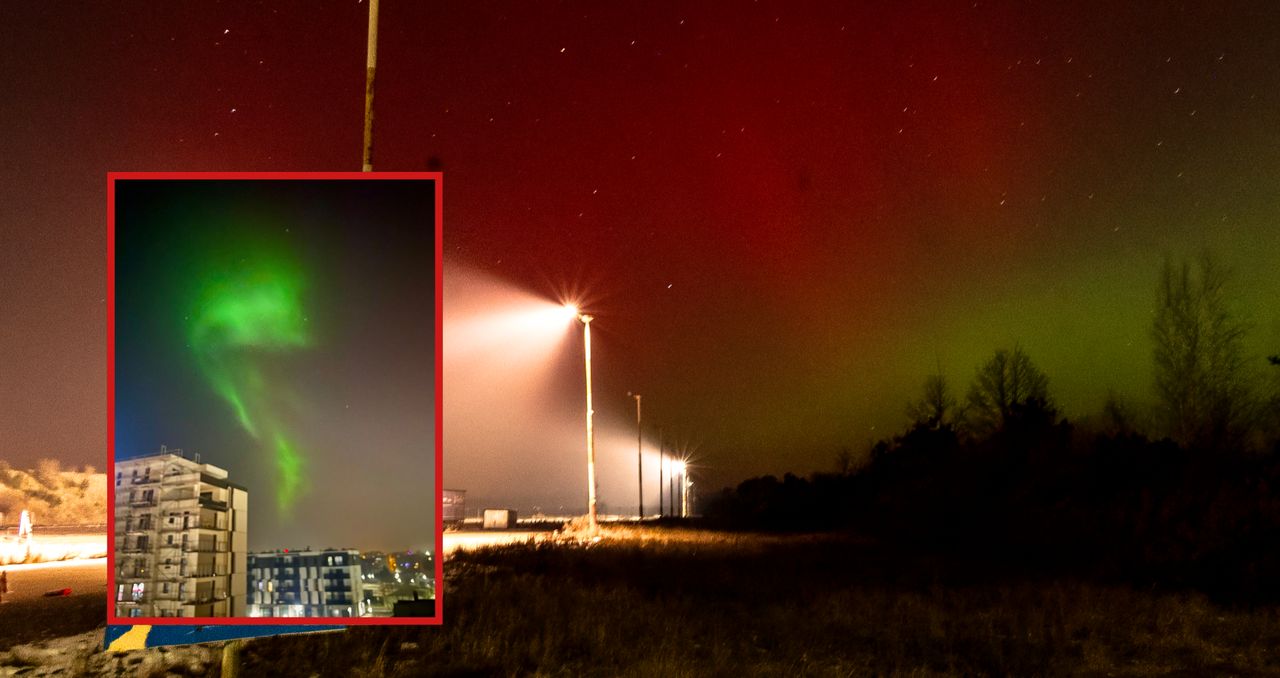 Zorza polarna w Pile.