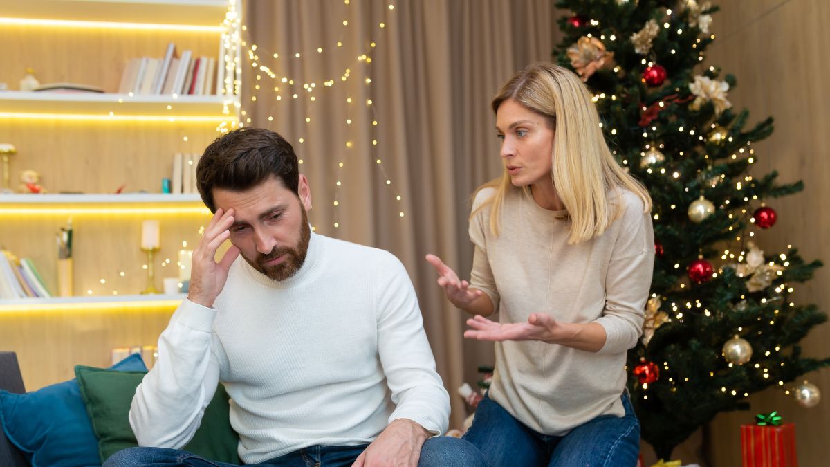 Kłótnia między parą w święta.