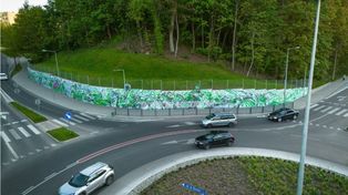 Mural "Gorzów mistrzów" odsłonięty. Ma ponad osiemdziesiąt metrów długości