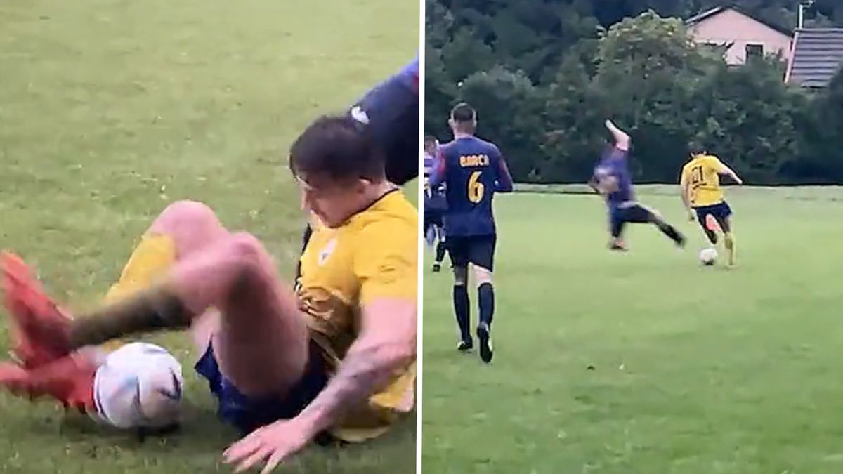 Efektowna akcja z meczu Latarnik Choczewo vs Barca Bolszewo.