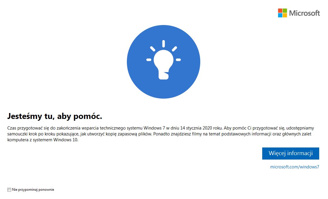 Microsoft zachęca użytkowników Windows 7 do zmiany systemu.