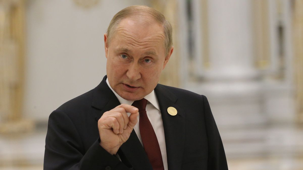 Russian President Putin To Attend VI Caspian Summit In AshgabatASHGABAT, TURKMENISTAN - JUNE,29 (RUSSIA OUT) Russian President Vladimir Putin speeches during his press conference at the Ashgabat International Airport, late June,29,2022, in Ashgabat, Turkmenistan. Russian President Putin has arrived to Turkmenistan to attend the VI Caspian Summit. (Photo by Contributor/Getty Images)Contributor