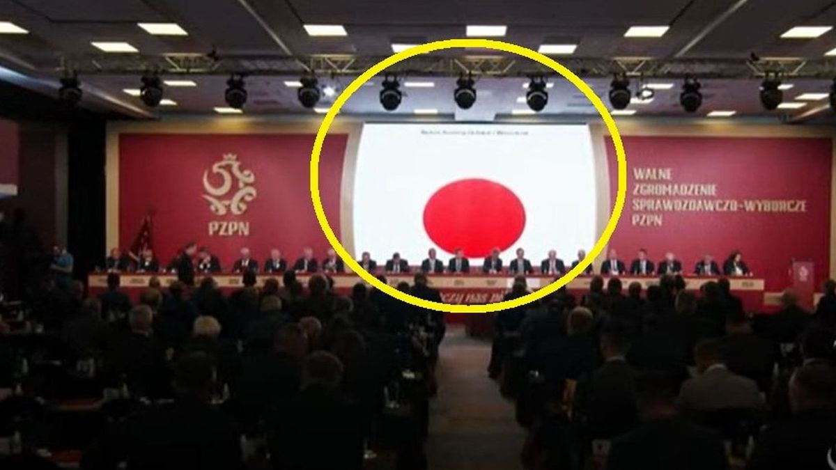 Flaga Japonii na zjeździe PZPN