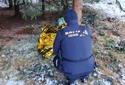 Spędził całą noc w lesie. Policja odnalazła go po śladach butów