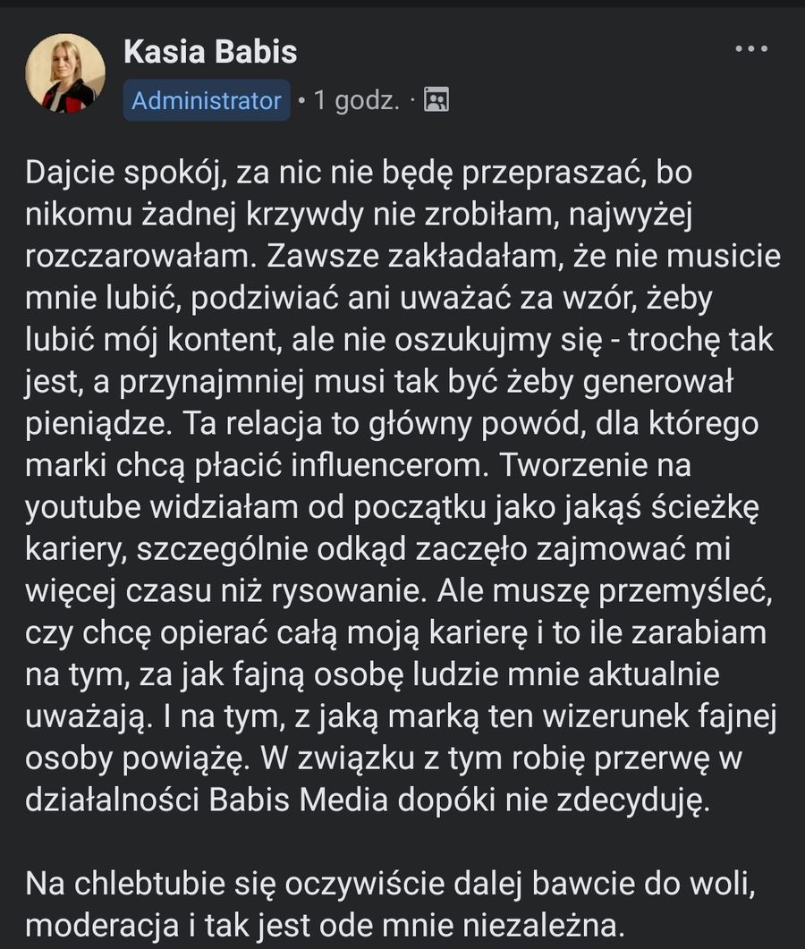  Oświadczenie Kasi Babis