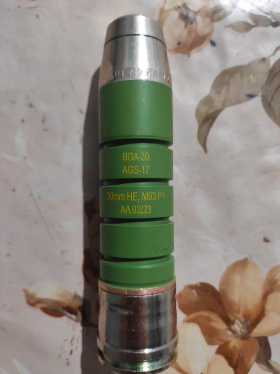 Delivered to Ukraine, a Serbian grenade for the AGS-17 grenade launcher produced in 2023.