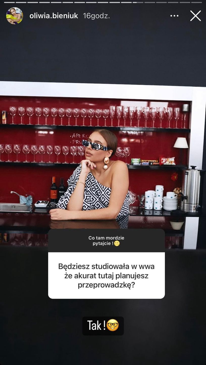 Oliwia Bieniuk o przeprowadzce
