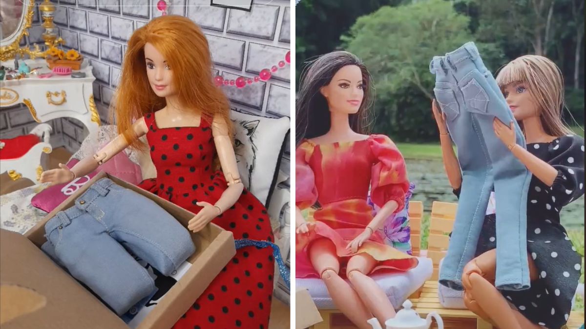 Wędrujące dżinsy lalek.