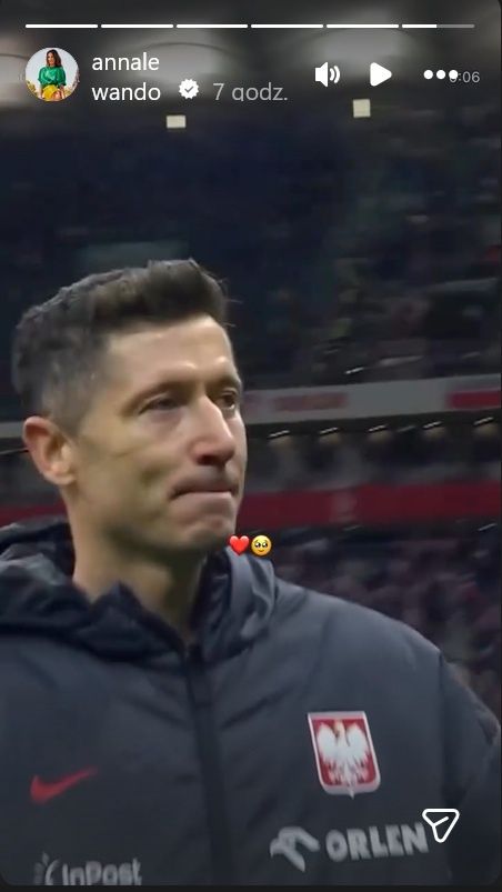 Robert Lewandowski podczas meczu Polska-Albania