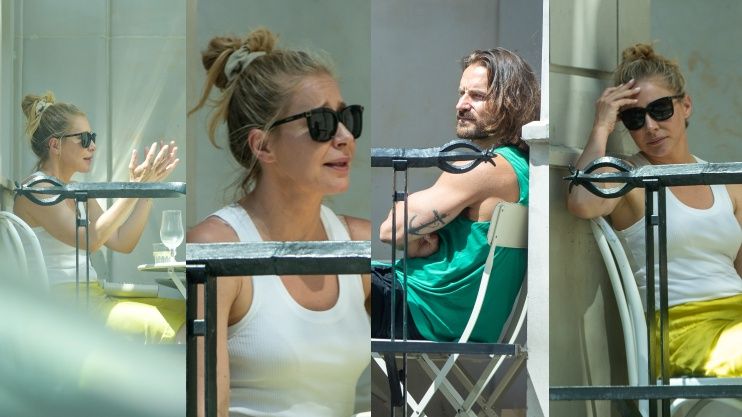 Katarzyna Warnke i Piotr Stramowski kłócą się (?) w knajpie