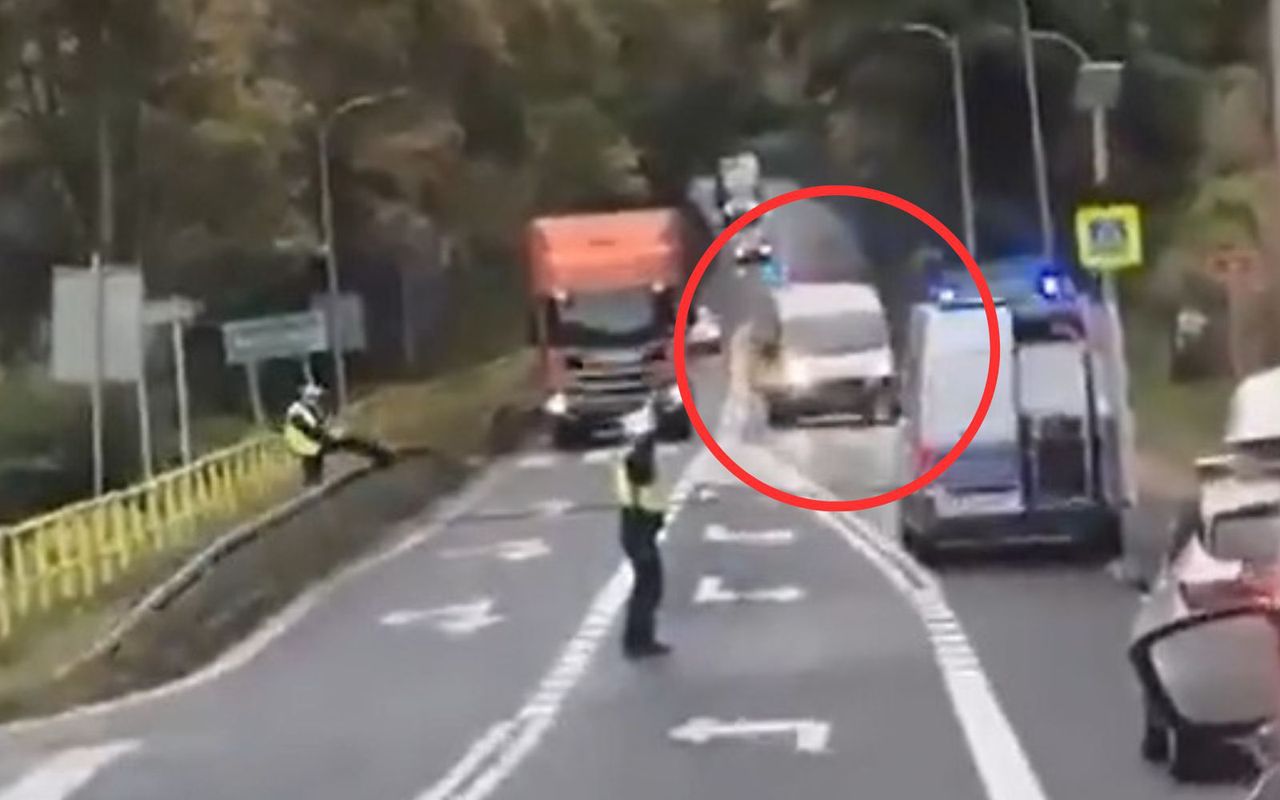 Uciekał ducato, policja strzelała. Nagranie z Dolnego Śląska