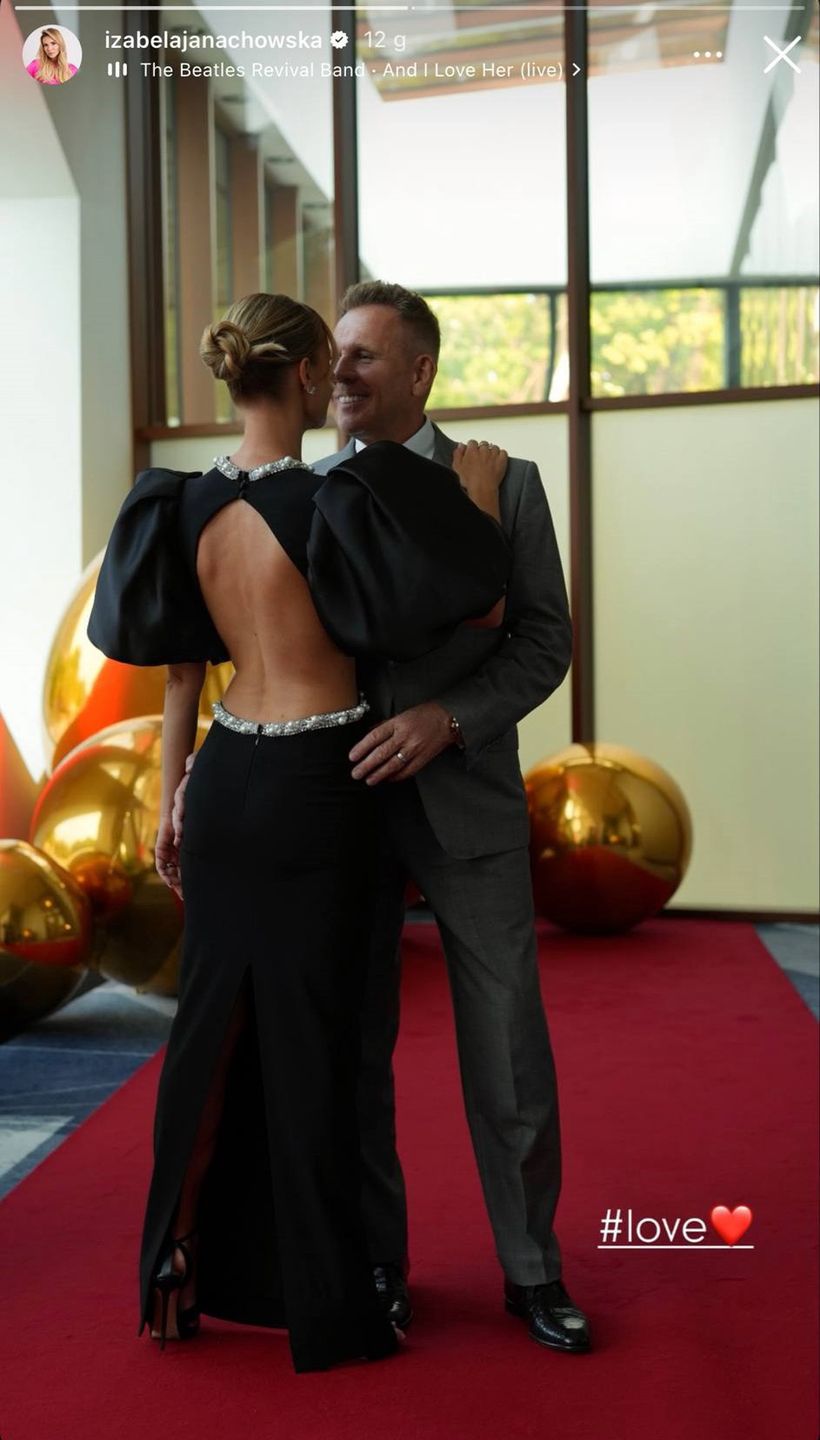 Izabela Janachowska z mężem na weselu