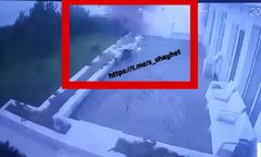 Minę Rosjan wyrzuciło morze. Moment eksplozji uchwycił monitoring