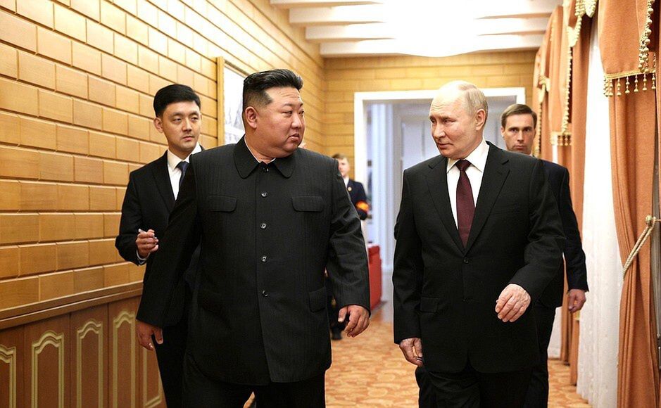 Meeting of the dictators of North Korea (Kim Jong Un) and Russia (Vladimir Putin) in June 2024.