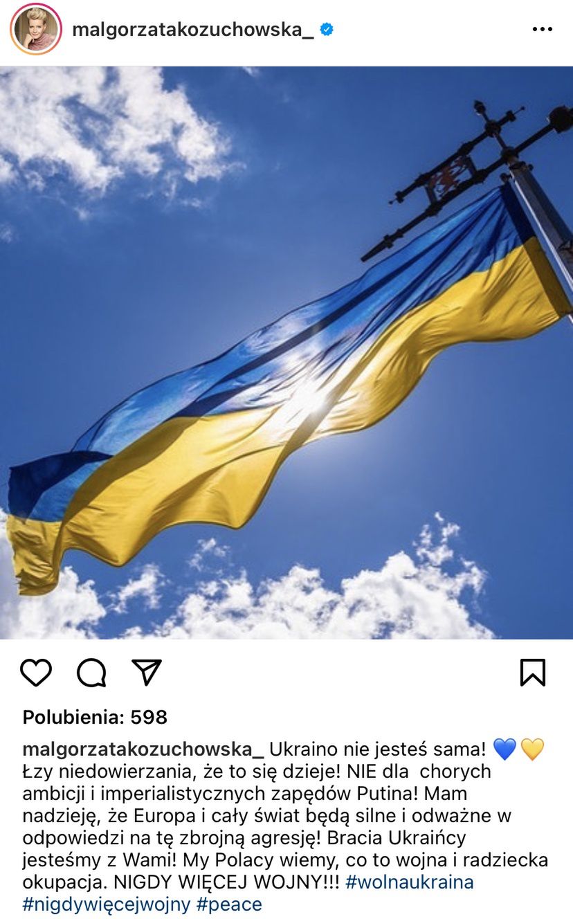 Celebryci solidaryzują się z zaatakowaną przez Rosję Ukrainą