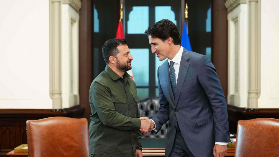Wołodymyr Zełenski i Justin Trudeau